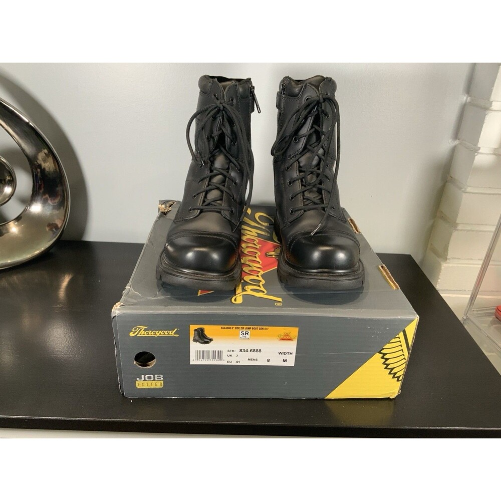 NIB Thorogood 8" GEN-flex2 Side Zip Jump Boots / Men's Size 8